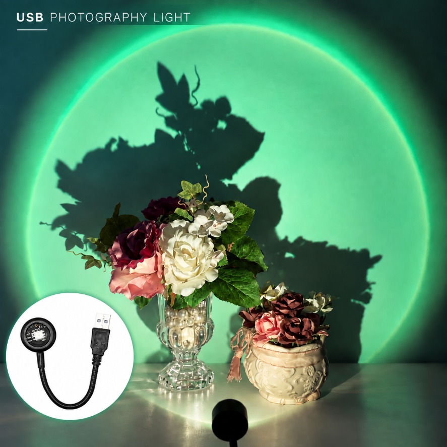 Sunset Lamp Projection - 5V USB Projektor Zespołu Zachodu Słońca