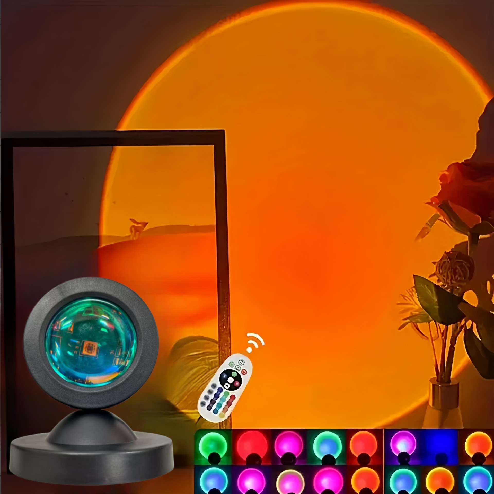Sunset Lamp Projection - 1 szt. Projektor Wesołego Zachodu Słońca