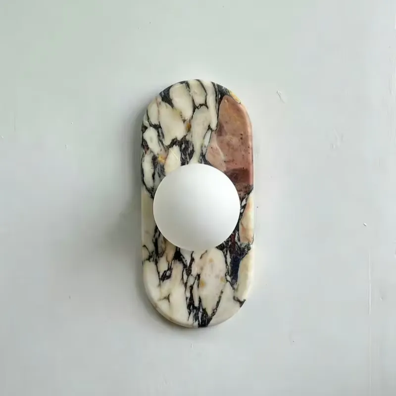 Lighting Decor For Bedroom - Minimalistyczna lampa ścienna z naturalnego marmuru
