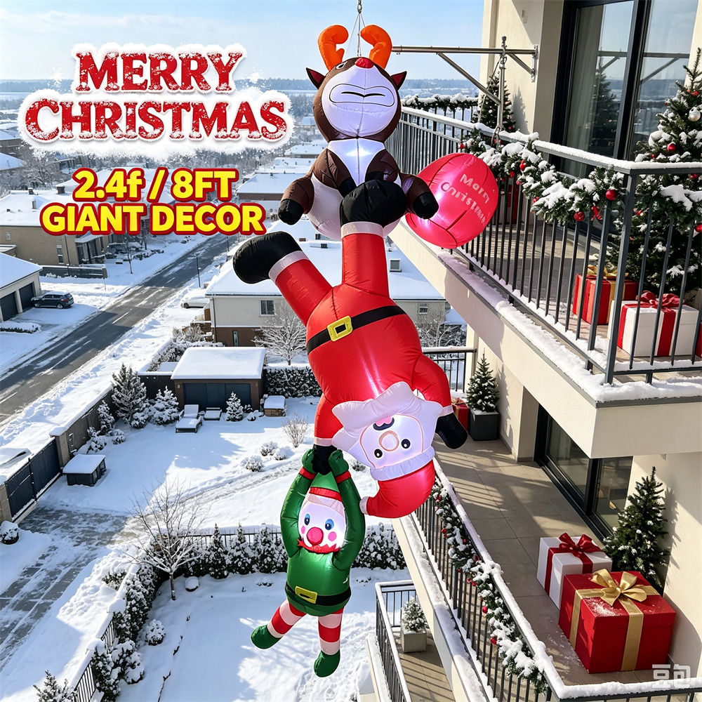 Santa'S Elves Holiday Lighting & Decor Llc - 2,4 m – wiszący, nadmuchiwany, świąteczny