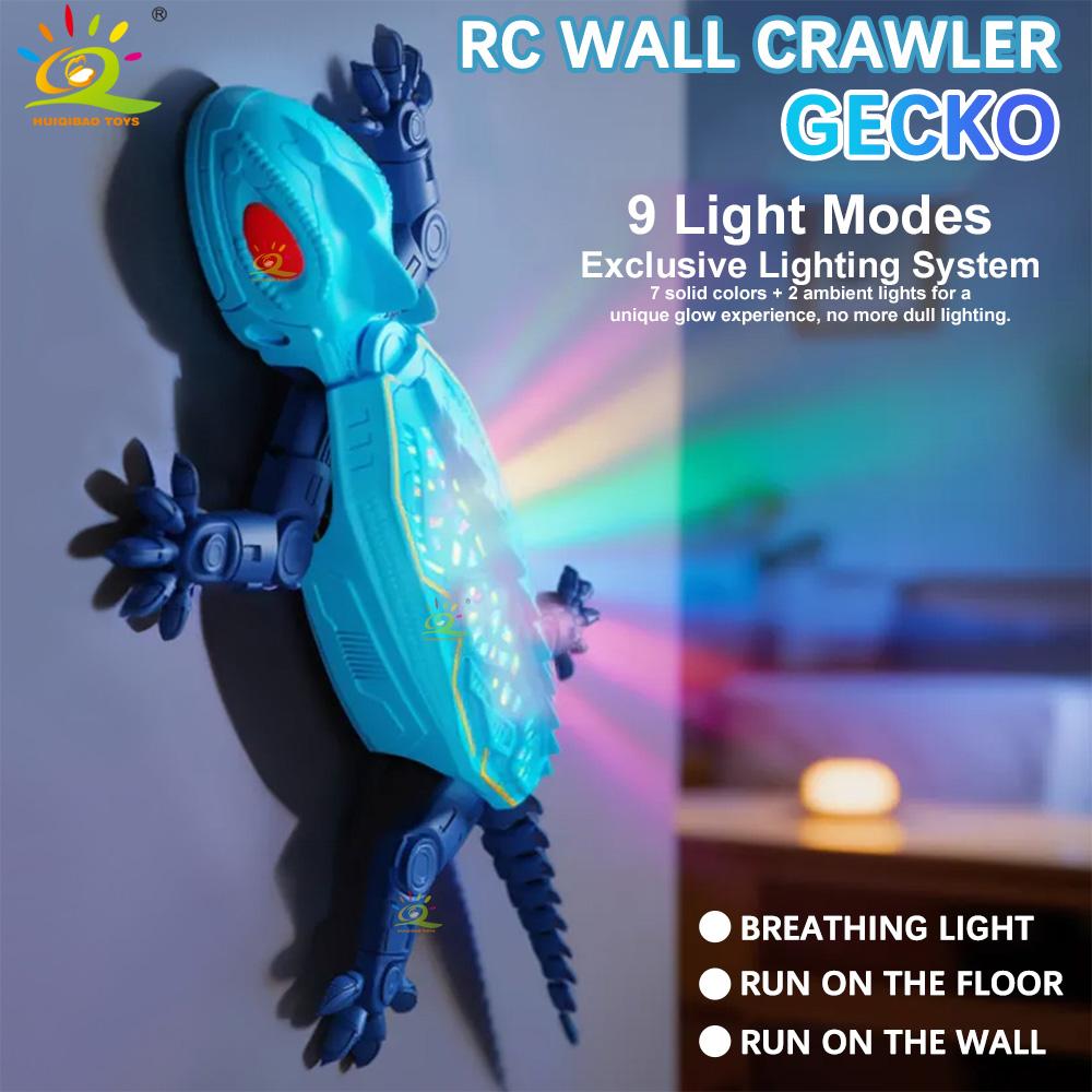 Gecko Lighting & Decor - Elektryczna zabawka gekon RC z kolorowymi