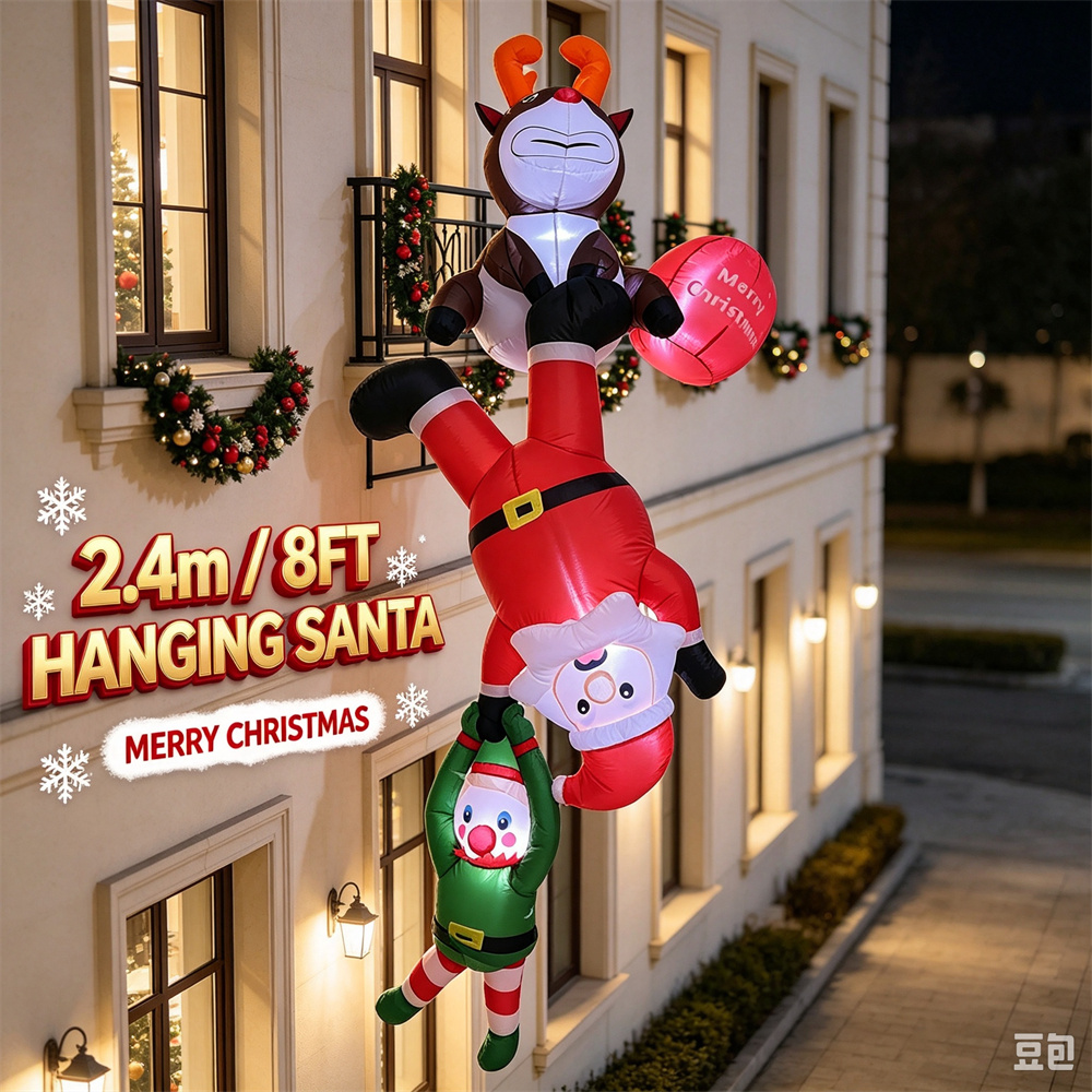 7,9 FT Świąteczny, nadmuchiwan – Santa'S Elves Holiday Lighting & Decor Llc recenzja i cena