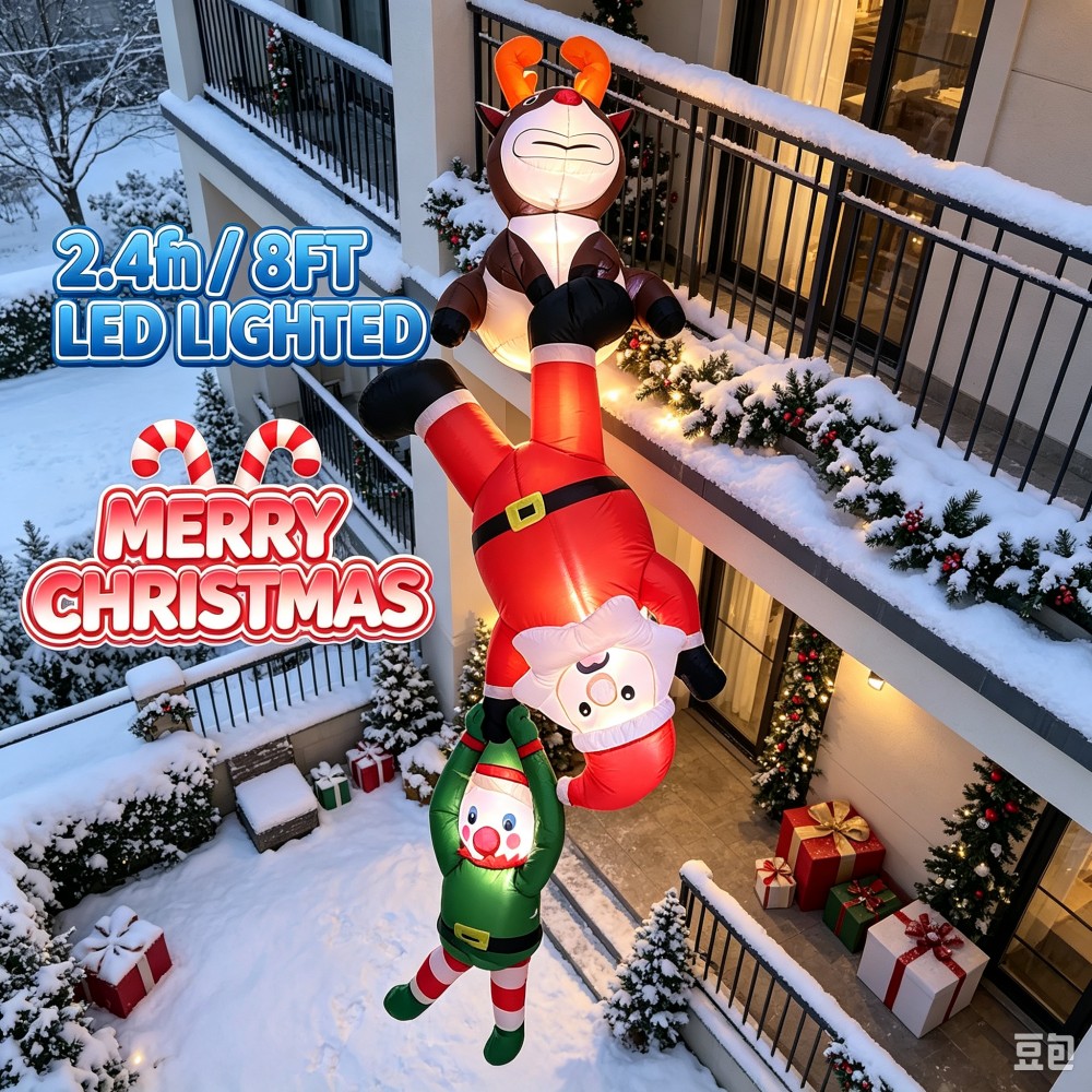 7,9 FT Świąteczny, nadmuchiwan – Santa'S Elves Holiday Lighting & Decor Llc recenzja i cena