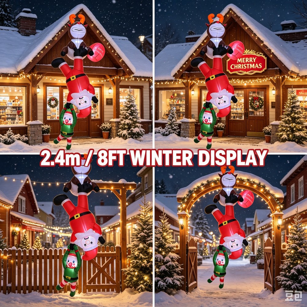 7,9 FT Świąteczny, nadmuchiwan – Santa'S Elves Holiday Lighting & Decor Llc recenzja i cena