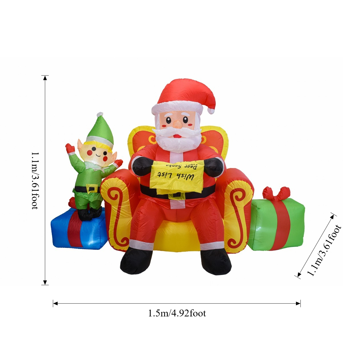 7,2-metrowy dmuchany Święty Mi – Santa'S Elves Holiday Lighting & Decor Llc recenzja i cena